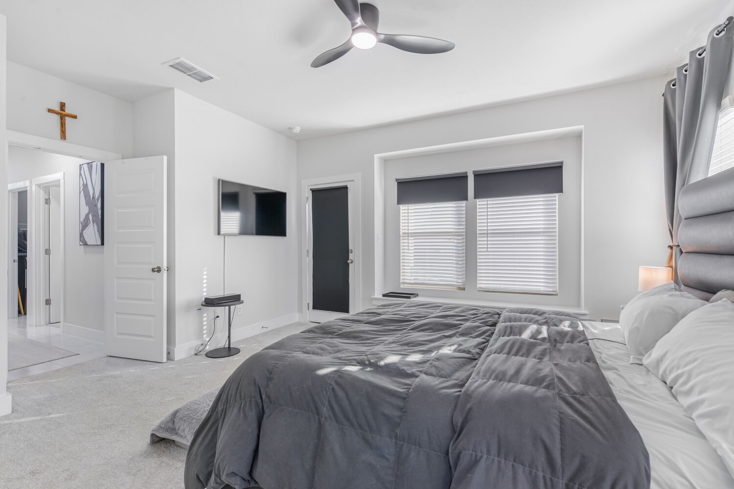 504 Spinnaker Loop Kyle, TX 78640 - Photo 9 of 17 Bedroom featuring carpet and ceiling fan