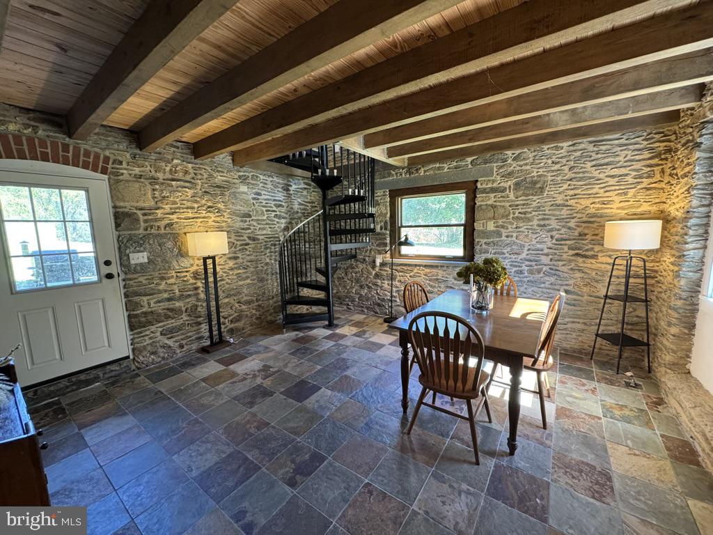 1375 South Bailey Road Coatesville, PA 19320 - Photo 29 of 88 Beautiful tile floor, stone walls & exposed beams