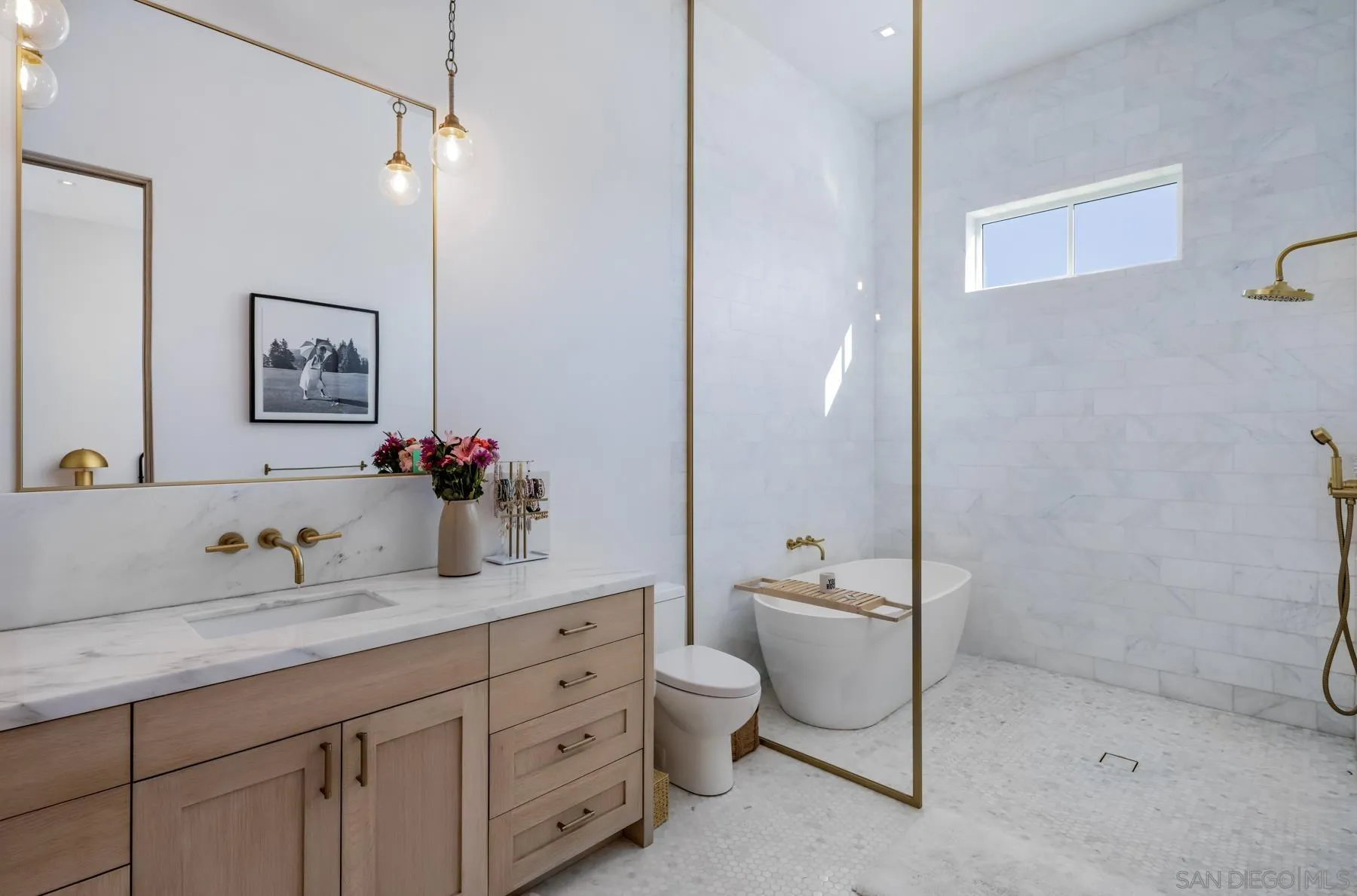 14783 Roxbury Terrace Rancho Santa Fe, CA 92067 - Photo 34 of 64 a bathroom with a double vanity sink toilet and shower