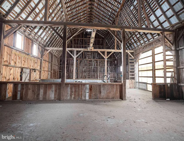 a view of a garden with an outdoor space