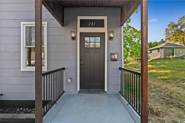a view of front door of house
