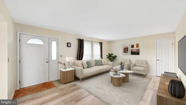 a living room with furniture and a couch