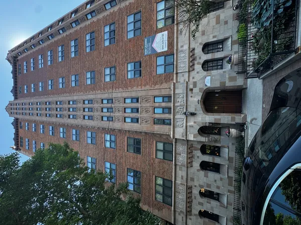 a front view of a building