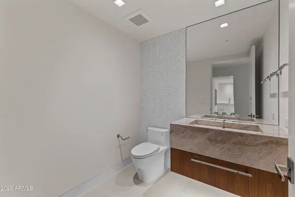 a view of a room with a large window