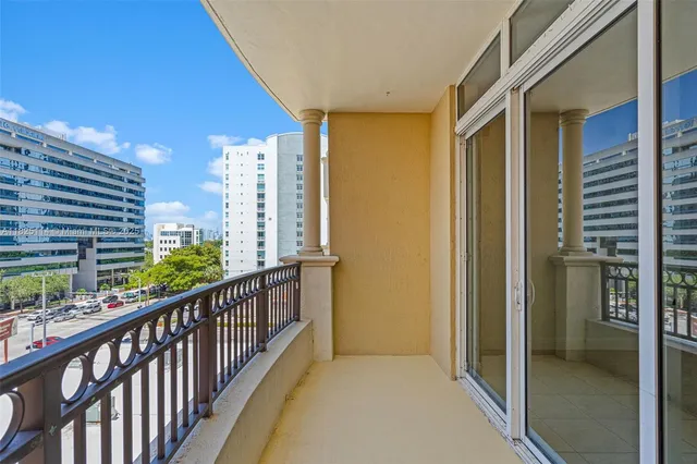 a view of balcony with city view