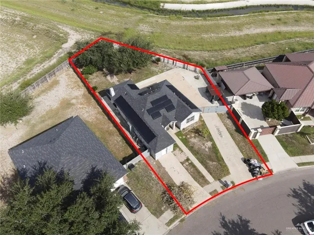 an aerial view of a house