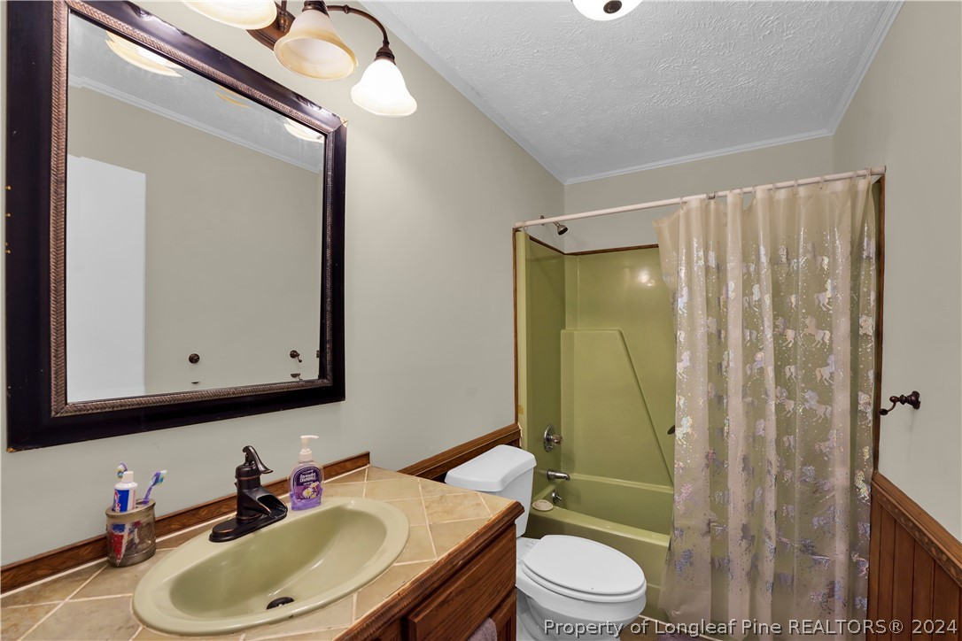 480 Rockfish Road Raeford, NC 28376 - Photo 18 of 30 a bathroom with a sink a toilet and shower