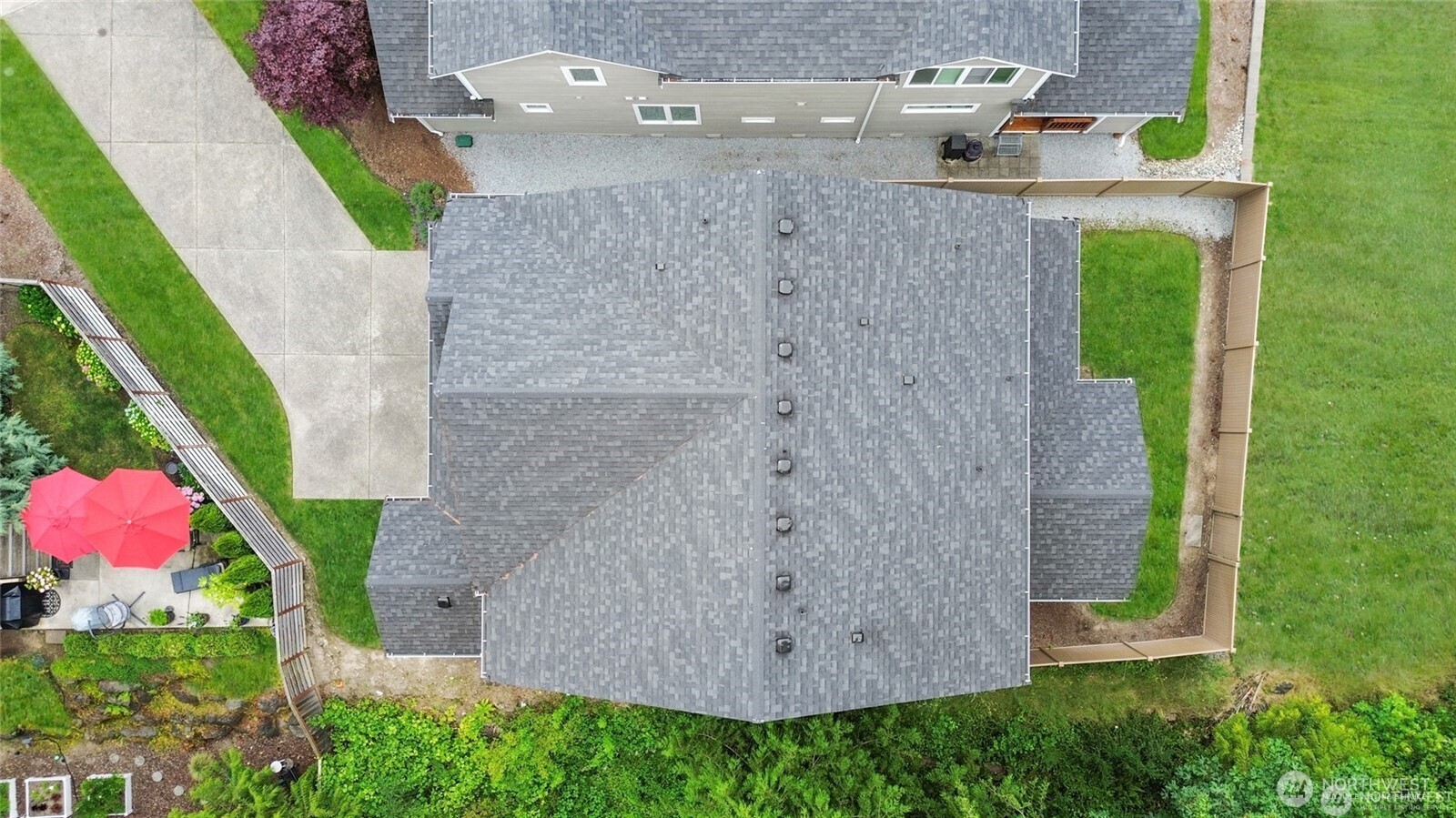 7780 53rd Place Gig Harbor, WA 98335 - Photo 39 of 39 an aerial view of residential house with an outdoor space and pool