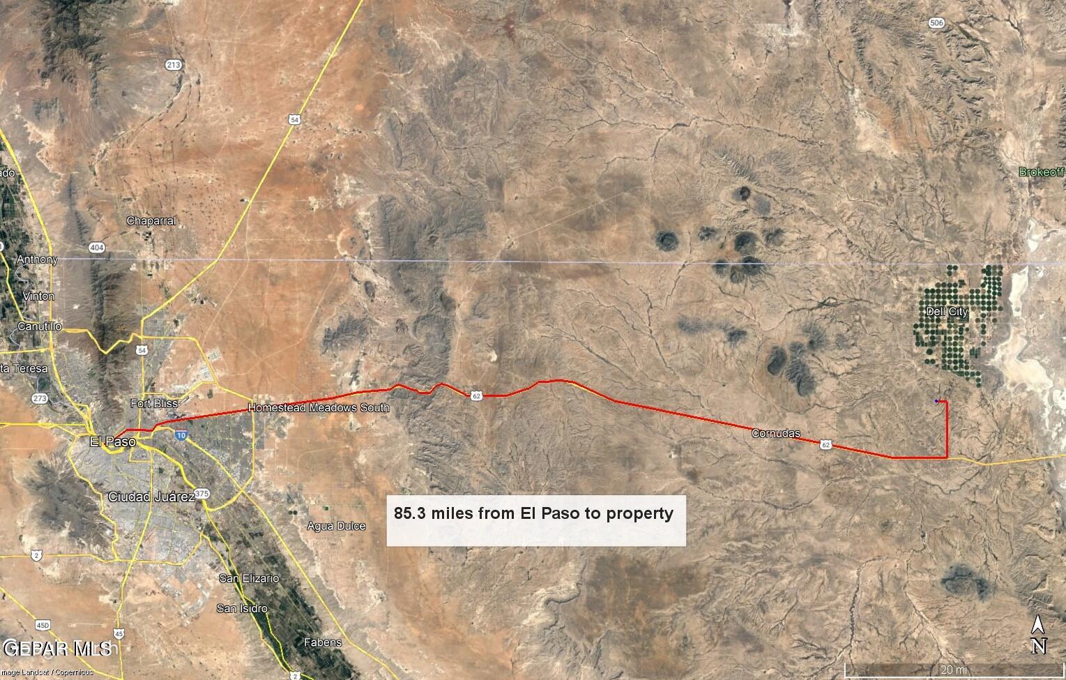 20 Guadalupe Ranch Road Dell City, TX 79847 - Photo 14 of 14 85.3 miles from El Paso to property