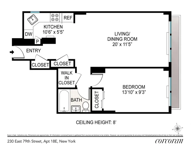 $557,000 | 230 East 79th Street, Unit 18E | Upper East Side
