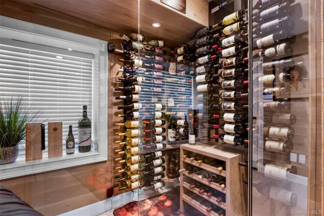 a view of a glass door and chair