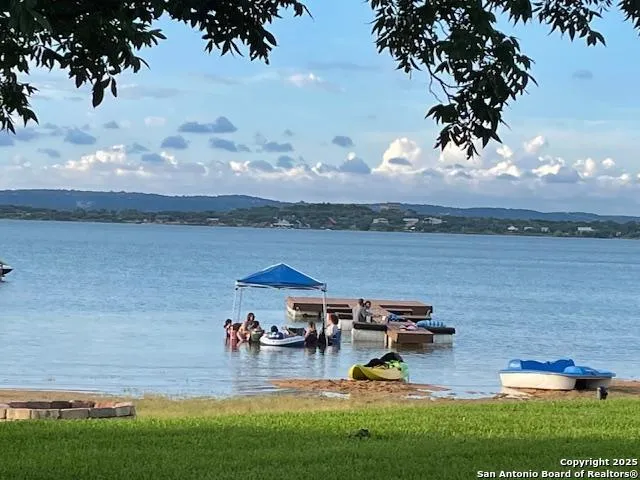 a view of a lake with outdoor space