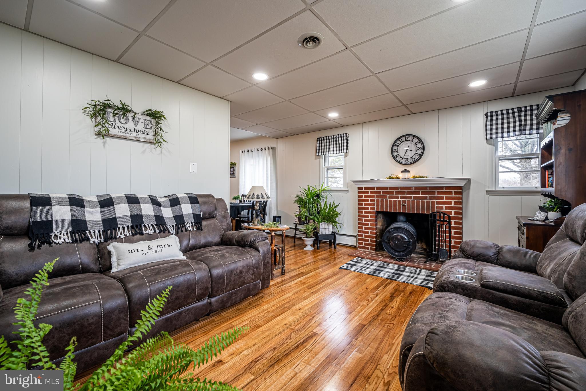 3131 Little Road Perkiomenville, PA 18074 - Photo 8 of 22 Living room with Brick fire place