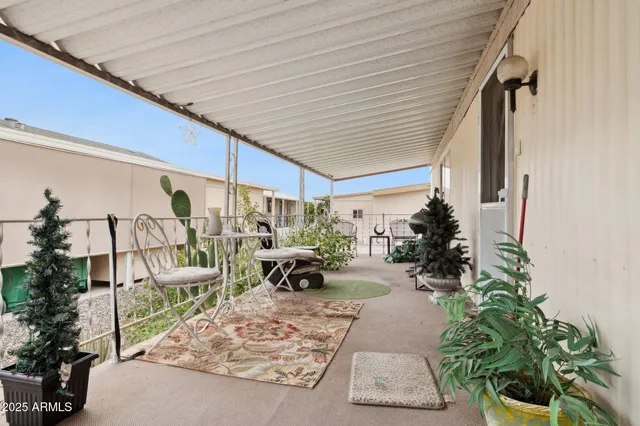 an outdoor space with patio