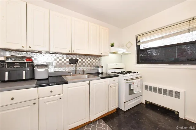 a kitchen with stainless steel appliances white cabinets and a sink