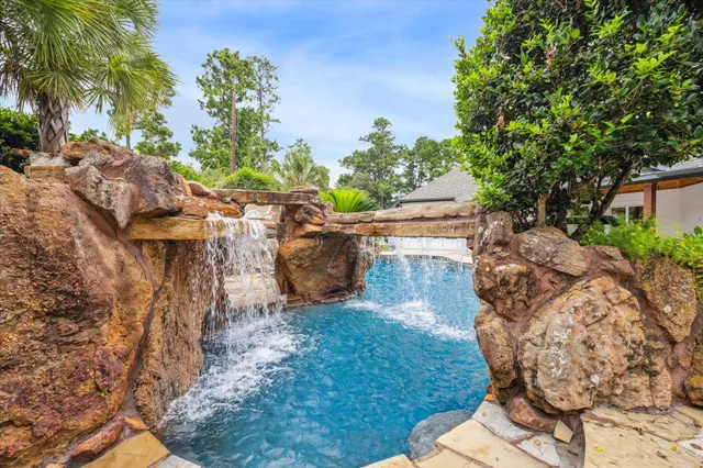 a view of a yard with a slide