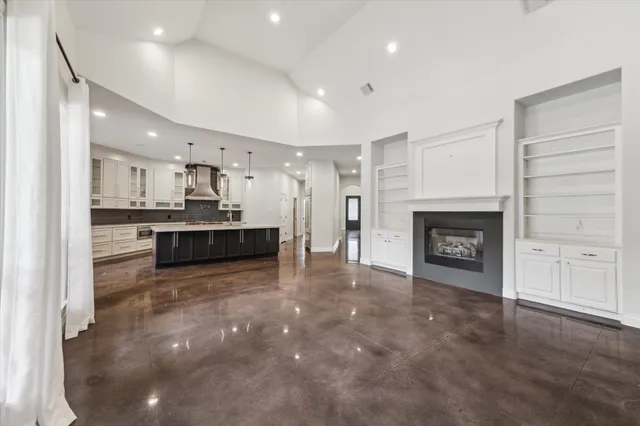 a view of a kitchen with a stove cabinets and a kitchen