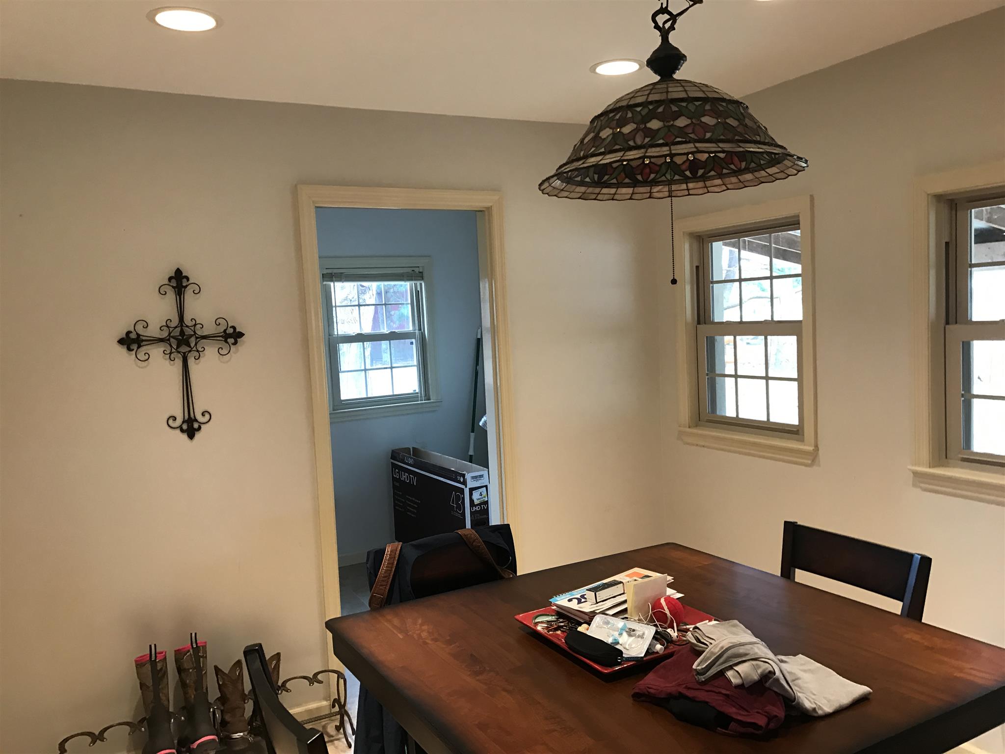 3283 Bells Mill Road Pelham, TN 37366 - Photo 8 of 13 a bedroom with a bed and a chandelier