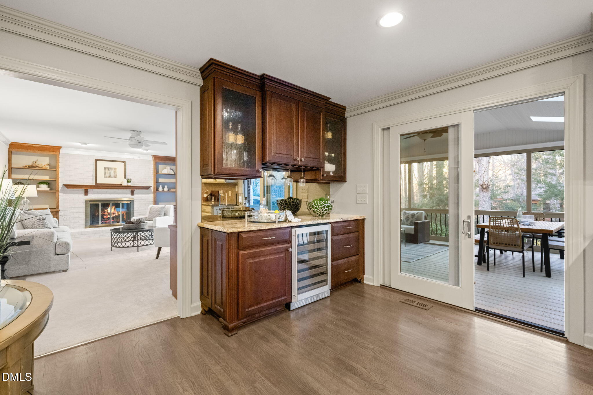 2300 Vly Frg Road Raleigh, NC 27615 - Photo 13 of 62 a kitchen with stainless steel appliances granite countertop a refrigerator a stove top oven and a sink with large window