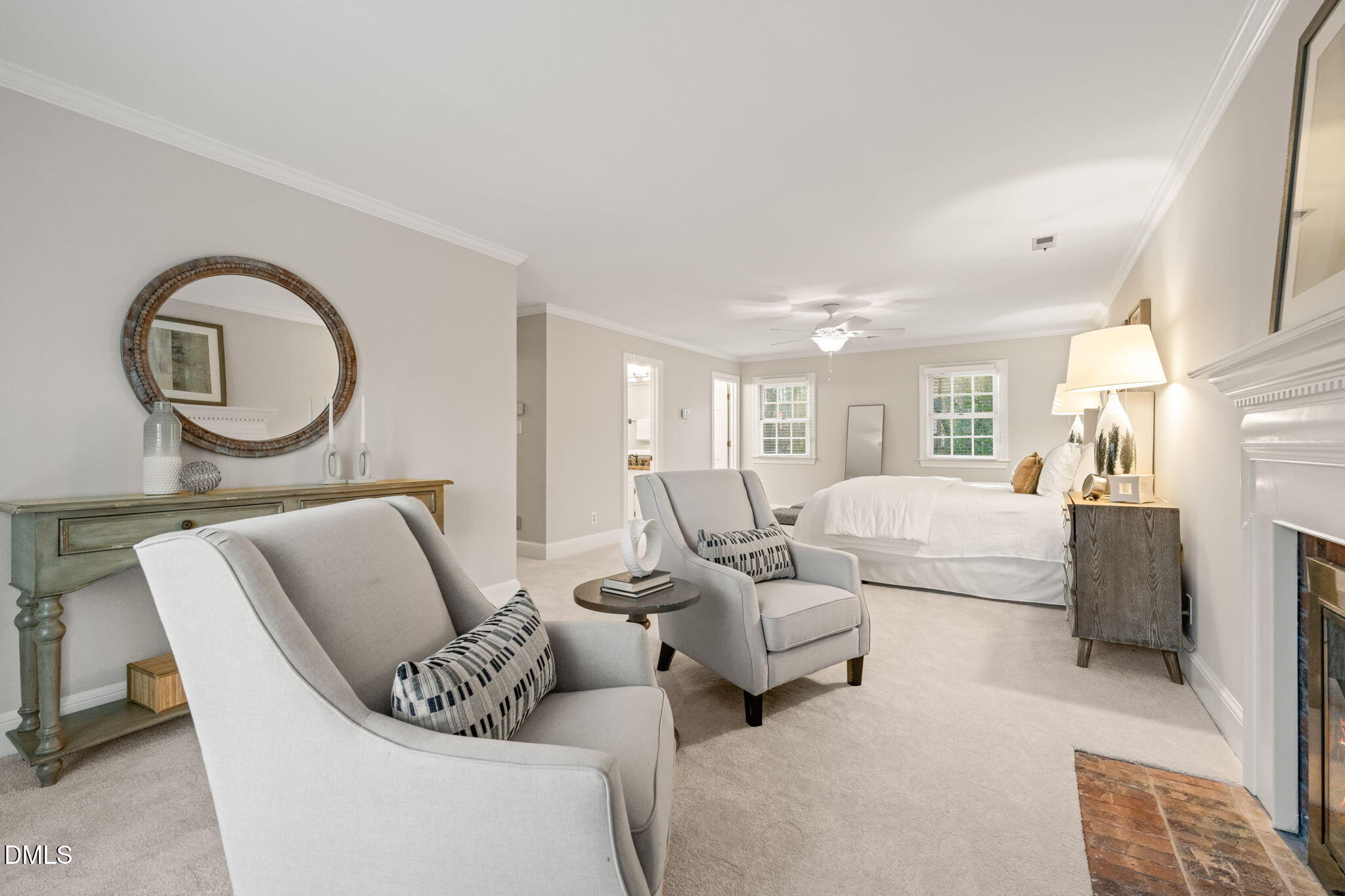 2300 Vly Frg Road Raleigh, NC 27615 - Photo 31 of 62 a living room with furniture and a fireplace