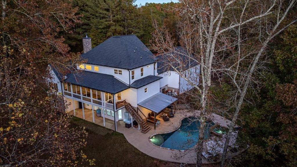 3055 Spring Hill Drive Monroe, GA 30656 - Photo 46 of 64 an aerial view of a house with a yard and balcony