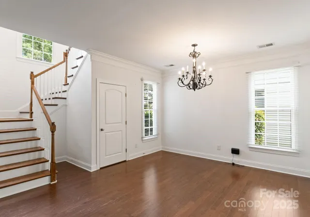 an entryway in a room with a window