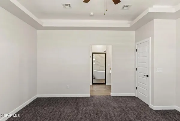 an empty room with closet