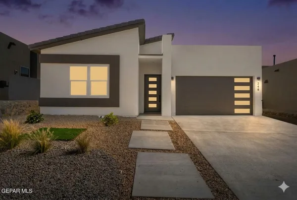 a front view of a house