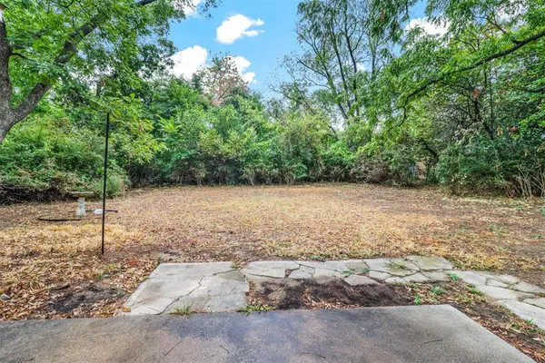 a view of a yard with a tree