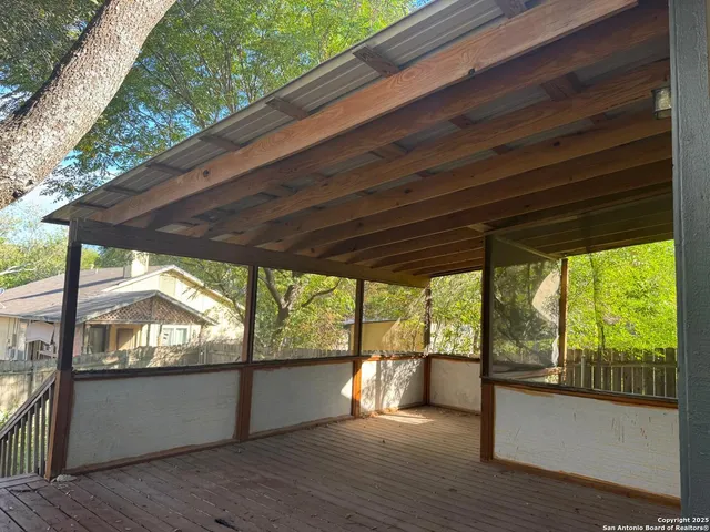 a view of outdoor space with wooden floor and outdoor space