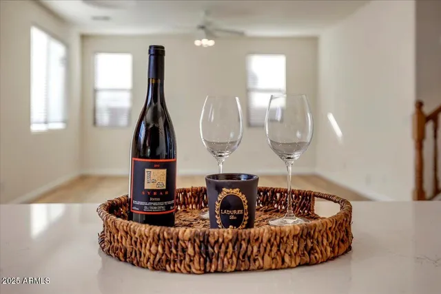 a living room with furniture