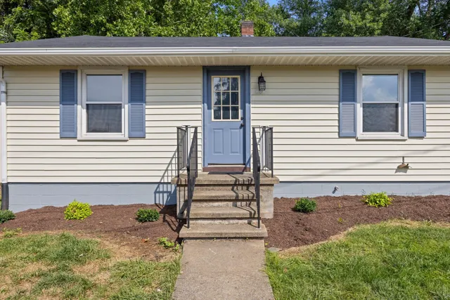 a front view of a house