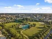 a view of a lake with a city