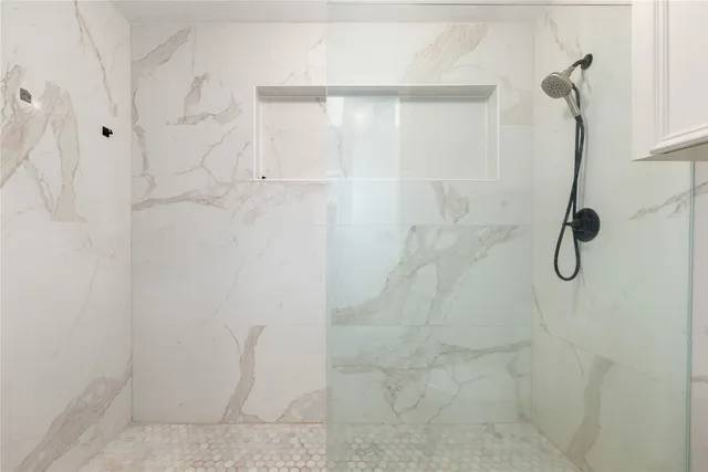 a bathroom with a shower