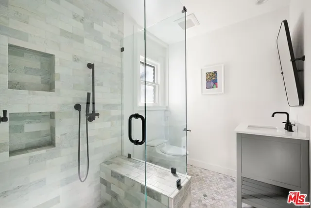 a bathroom with a shower