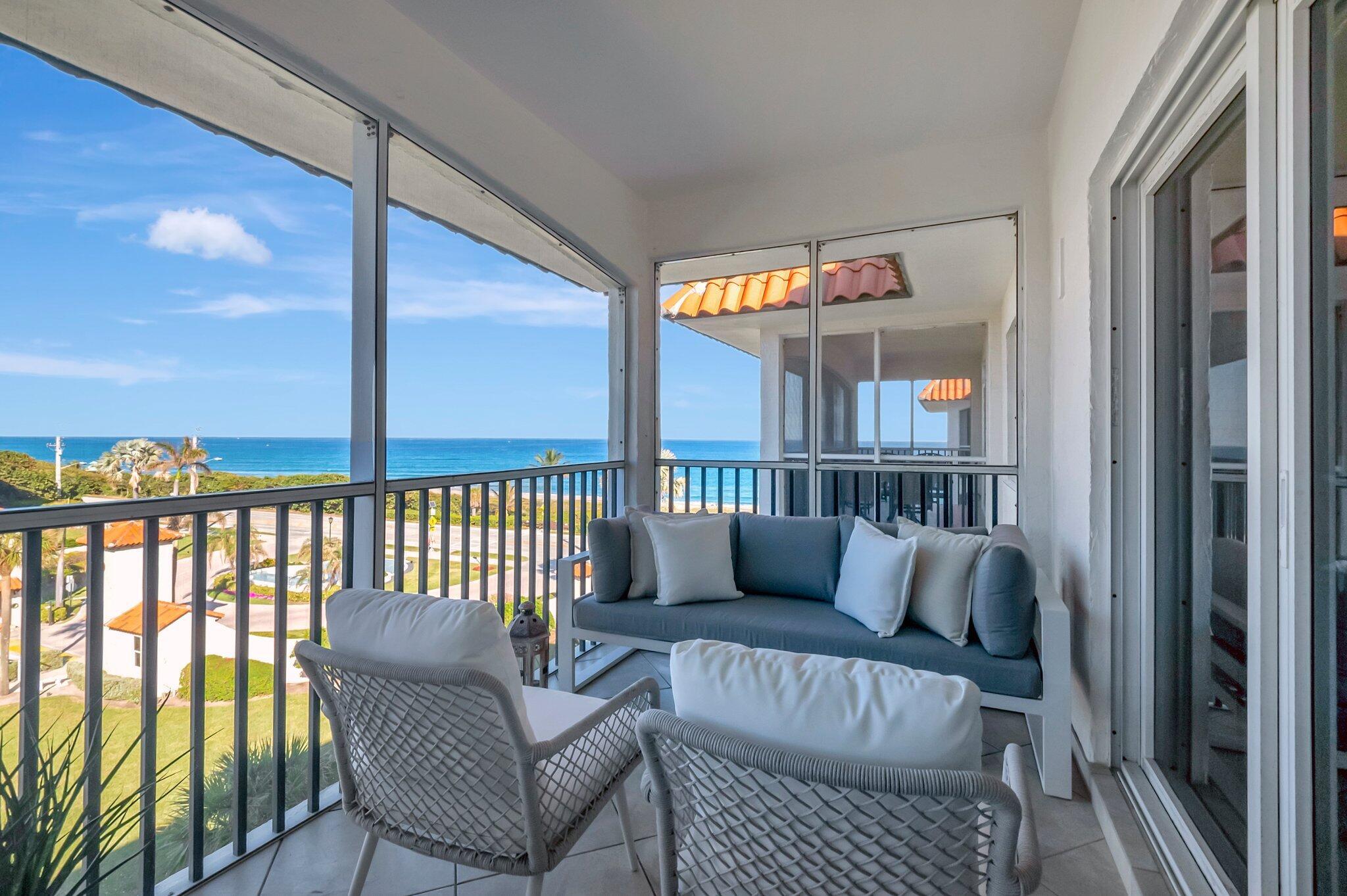 2871 North Ocean Boulevard, Unit D506 Boca Raton, FL 33431 - Photo 15 of 19 Balcony with Ocean Views