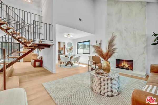 a living room with furniture