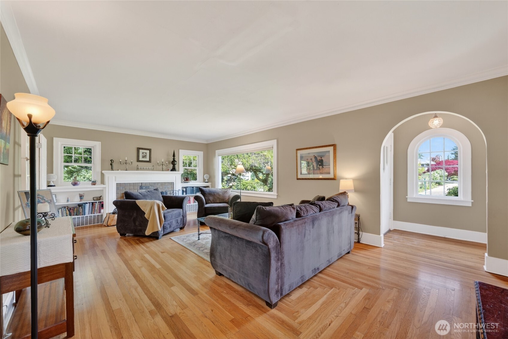 258 North Forest Street Bellingham, WA 98225 - Photo 7 of 40 a living room with furniture fireplace and wooden floor