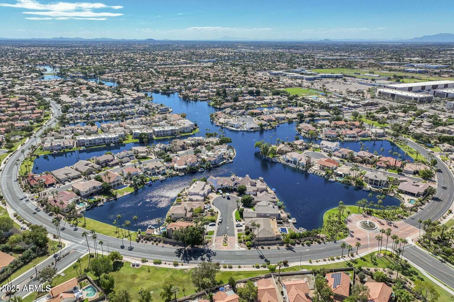 an aerial view of a city