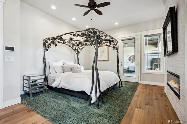 a bed room with a bed and a window