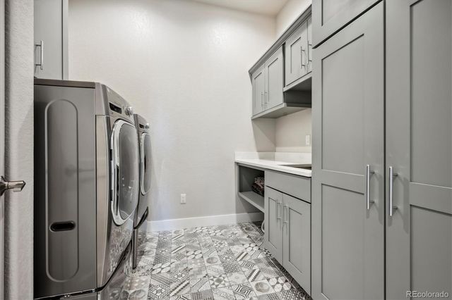 a view of a livingroom with shelves