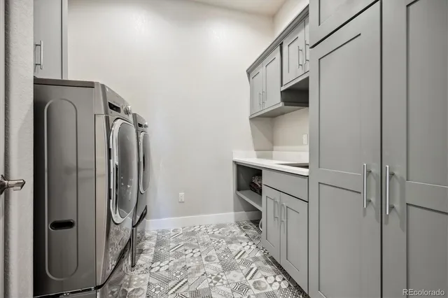 a view of a livingroom with shelves