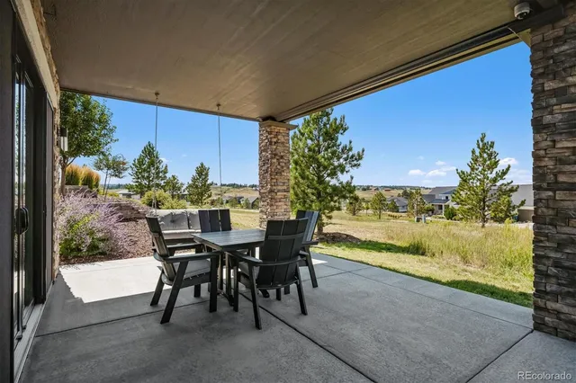 a view of an outdoor seating area