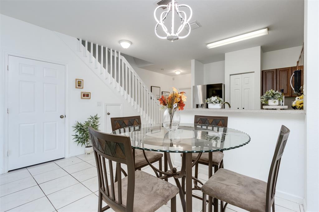 a view of a dining room and livingroom
