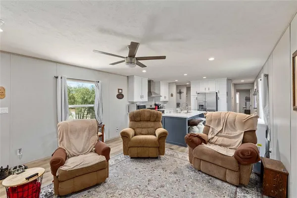 a living room with furniture