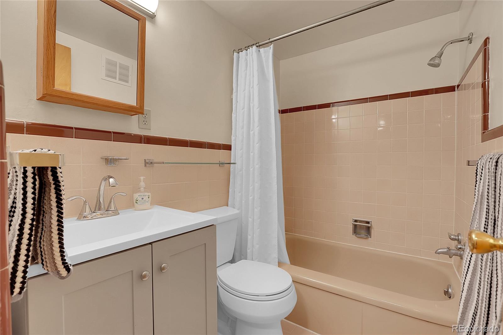 1175 Emerson Street, Unit 202 Denver, CO 80218 - Photo 24 of 31 a bathroom with a sink mirror toilet and bathtub