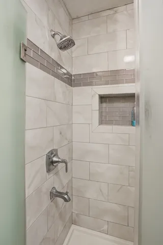 a bathroom with a shower