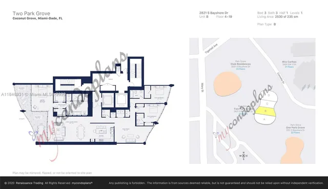 $39,000 | 2821 South Bayshore Drive, Unit 7B, Coconut Grove, FL 33133