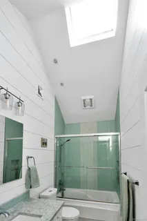 a bathroom with a shower