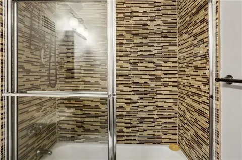 a bathroom with a shower